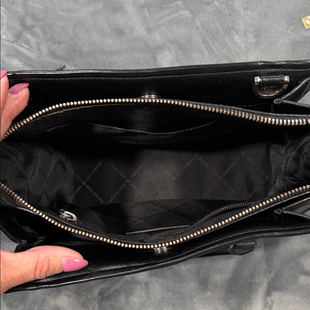 Michael Kors Black Monogram Satchel - Picture 3 of 9